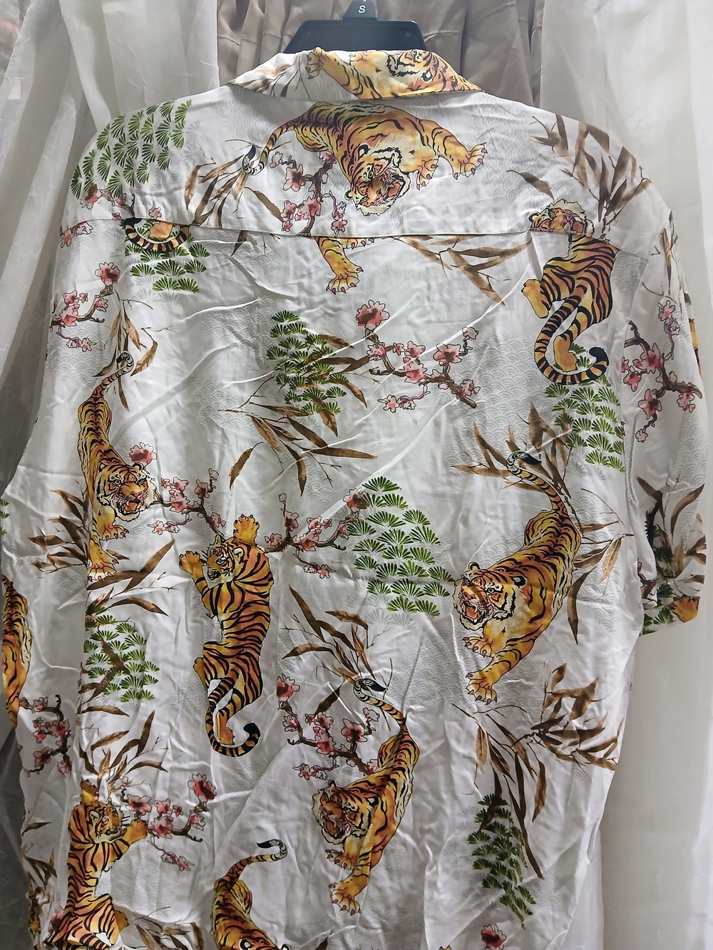 Cactus Man White Shirt with Green & Brown Tropical Print - Picture 6 of 6
